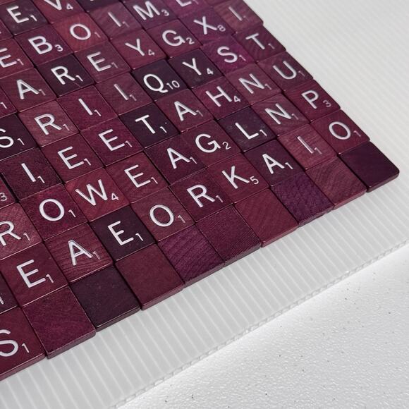 Scrabble Lot of 400 Wood Letter Tiles Maroon White Letters Crafts Replacements - Picture 7 of 8